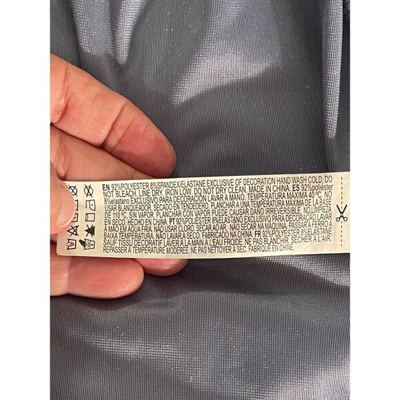 Forever 21‎ Womens Velvet Slip Dress With Lace Trim & Side Slit In Blue - Picture 6 of 15